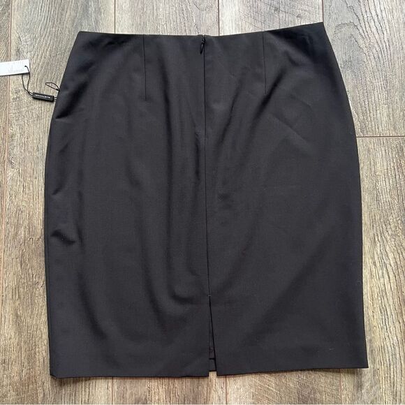 NWT Elie Tahari Bennet Pencil Skirt Black Wool Classic Professional Size 12 - Picture 3 of 12